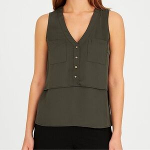 Candie's Dark Green Sleeveless Blouse
